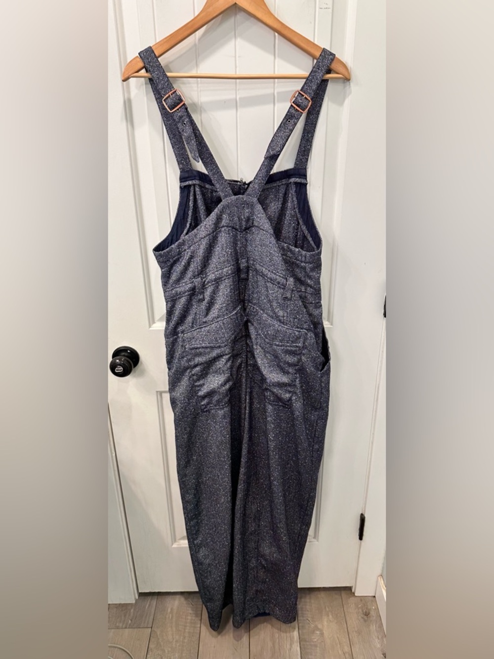 Free People Leonie One-Piece Jumpsuit Overalls Tweed Wool Blend L - Picture 6 of 10